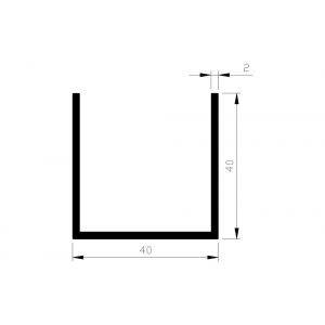 AluArt U-profiel 40x40x40x2 mm L 5000 mm aluminium onbewerkt AL093340