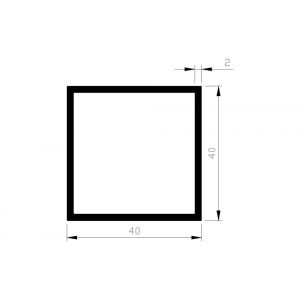 AluArt vierkante buis 40x40x2 mm L 5000 mm aluminium onbewerkt AL093405