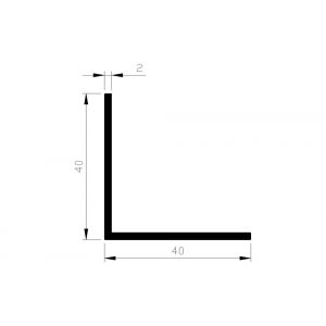 AluArt hoekprofiel 40x40x2 mm L 3000 mm per 2 stuks aluminium onbewerkt AL098137