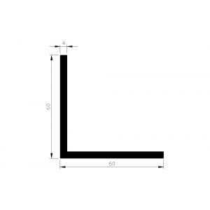 AluArt hoekprofiel 60x60x4 mm L 2500 mm per 2 stuks aluminium onbewerkt AL097157