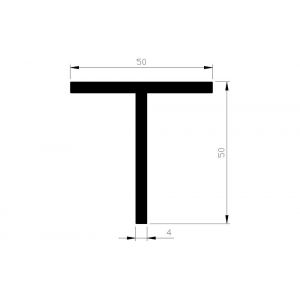 AluArt T-profiel 50x50x4 mm L 2500 mm per 2 stuks aluminium onbewerkt AL097212