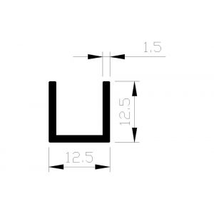 AluArt U-profiel 12,5x12,5x12,5x1,5 mm L 6000 mm aluminium onbewerkt AL096303