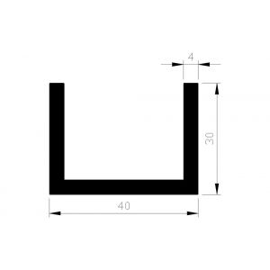 AluArt U-profiel 30x40x30x4 mm L 6000 mm aluminium onbewerkt AL096316