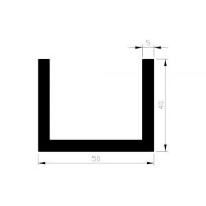 AluArt U-profiel 40x50x40x5 mm L 3000 mm per 2 stuks aluminium onbewerkt AL098319