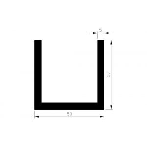 AluArt U-profiel 50x50x50x5 mm L 6000 mm aluminium onbewerkt AL096335