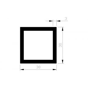 AluArt vierkante buis 30x30x3 mm L 6000 mm aluminium onbewerkt AL096409