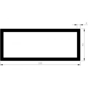 AluArt rechthoekige buis 100x40x4 mm L 6000 mm aluminium onbewerkt AL096509