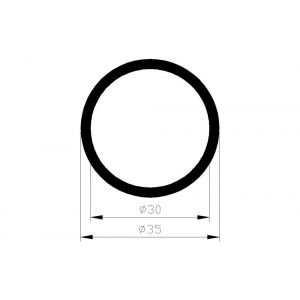 AluArt ronde buis 35x30 mm L 3000 mm per 2 stuks aluminium onbewerkt AL098609