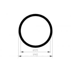 AluArt ronde buis 40x35 mm L 6000 mm aluminium onbewerkt AL096640