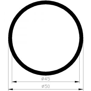 AluArt ronde buis 50x45 mm L 3000 mm per 2 stuks aluminium onbewerkt AL098650