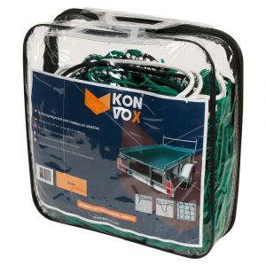 Konvox aanhangwagennet met hoeklussen en elastiek groen 200x300 cm LAZE1400-2195