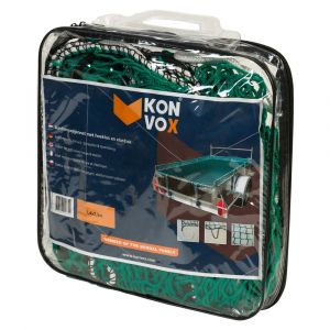 Konvox aanhangwagennet met hoeklussen en elastiek groen 140x250 cm LAZE1400-2199