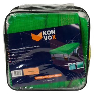 Konvox aanhangwagennet fijnmazig met elastiek 1,4x2,5 cm groen LAZE1400-2223