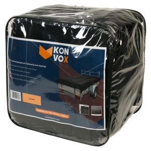 Konvox aanhangwagennet fijnmazig met elastiek 250x400 cm zwart LAZE1400-2236