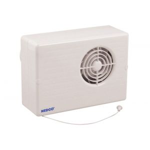 Nedco ventilator axiaal badkamer-toiletventilator CF 200 TP ABS kunststof wit 61805700