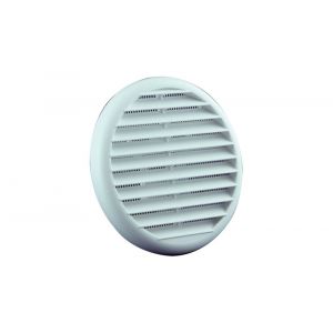 Nedco ventilatie rond schoepenrooster diameter 125 mm PS kunststof wit 63001800