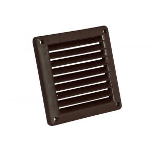 Nedco ventilatie vierkant schoepenrooster 100x100 mm PP kunststof bruin 63002602