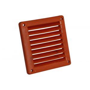 Nedco ventilatie vierkant schoepenrooster 100x100 mm PP kunststof terracotta 63002606