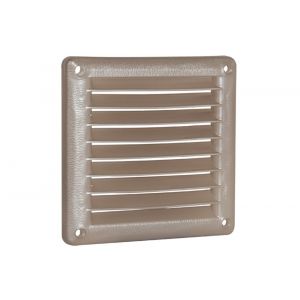 Nedco ventilatie vierkant schoepenrooster 100x100 mm PP kunststof aluminium 63002607