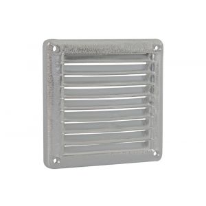 Nedco ventilatie vierkant schoepenrooster 100x100 mm PP kunststof chroom 63002608