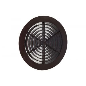 Nedco ventilatierooster diameter 160 mm bruin met klemmen met gaas 64801202