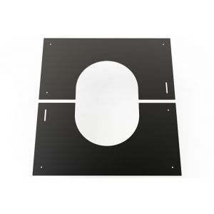 Nedco rookgasafvoer dubbelwandig diameter 80 mm centreerplaat 30-45 graden zwart 68765301