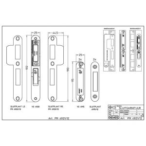 Nemef sluitgarnituur compleet VPM 4921/12/U 9492190246