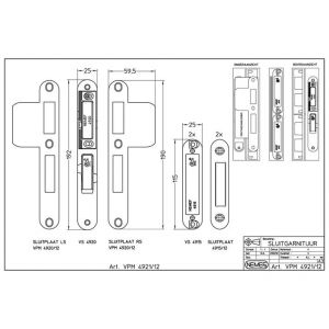 Nemef sluitgarnituur compleet VPM 4921/12/U 9492190246