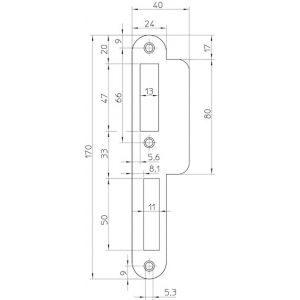 Nemef sluitplaat P 7200/27/U DR draairichting 2+4 bulk per 10 9720090177