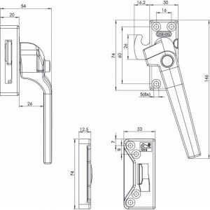 Nemef opleg raamsluiting 54PK/4 links blister 9005404492