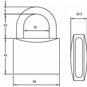 Nemef cilinder-hangslot S 215N/58 S6 GHS 9021591034