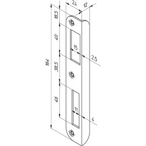 Nemef hoeksluitplaat HP 646/12 DR draairichting 2+4 bulk per 10 9064990122