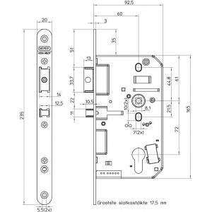 Nemef Elmex elektromechanisch solenoid slot Radaris Evolution 649/97-60 mm 9064997620