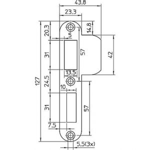 Nemef sluitplaat P 1279/17/T DR draairichting 1+3 bulk per 10 9127990181