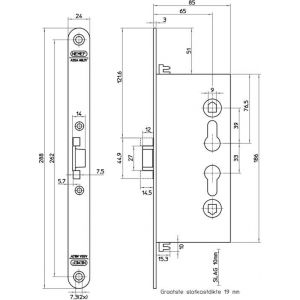 Nemef deurslot 1729/21-65 bulk per 25 9172921650