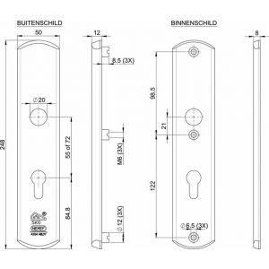 Nemef veiligheidslangschild G1 3341/02 PC 72/PC 72 KG-KG 9334102060