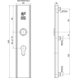 Nemef veiligheidlangschild F1 3416-55 mm 9341600550