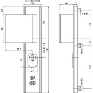 Nemef veiligheidsbeslag F1 greep-kruk AK 3419-55 mm links antikerntrek 9341900502