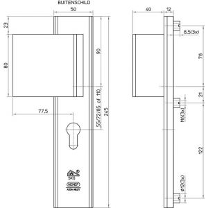 Nemef veiligheidsbeslag F1 greep-kruk 3419-55 mm links 9341900552