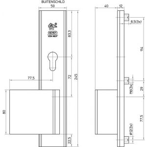 Nemef veiligheidsbeslag F1 Comfort greep-kruk 3469-72 mm links 9346900722