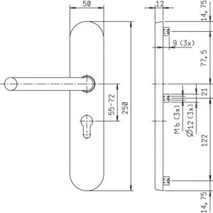 Nemef veiligheidsbeslag F1 kruk-kruk 3517-55 mm blister 9351700580