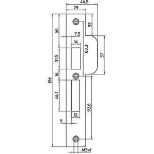 Nemef sluitplaat P 4109/17/T DR draairichting 1+3 bulk per 10 9410990171