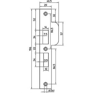 Nemef sluitplaat P 4119/17/T DR draairichting 2+4 bulk per 10 9411990172