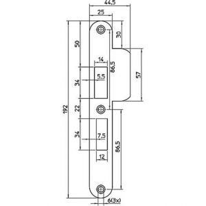 Nemef sluitplaat P 4119/17/U DR draairichting 1+3 bulk per 10 9411990176