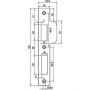 Nemef sluitplaat P 4219/17/T DR draairichting 2+4 bulk per 10 9421990172