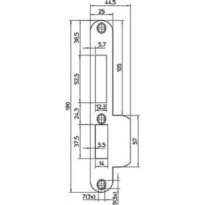 Nemef middensluitplaat P 4910/12/U DR draairichting 2+4 bulk per 10 9491090137