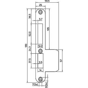 Nemef middensluitplaat verlengde lip VP 4910/12/U DR draairichting 2+4 bulk per 10 9491090147