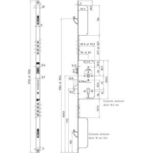 Nemef veiligheidsmeerpuntssluiting Excellence Line cilinderbediend met rolschoot PC-uitsparing 4989/12-55 9498912550