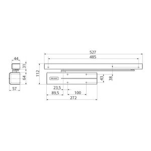 Assa Abloy Cam-Motion deurdranger EN 3-6 DC711-----D9005 P000987749-010-003
