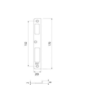 Abloy sluitplaat voor opdekdeur EA321/2.4 10013731